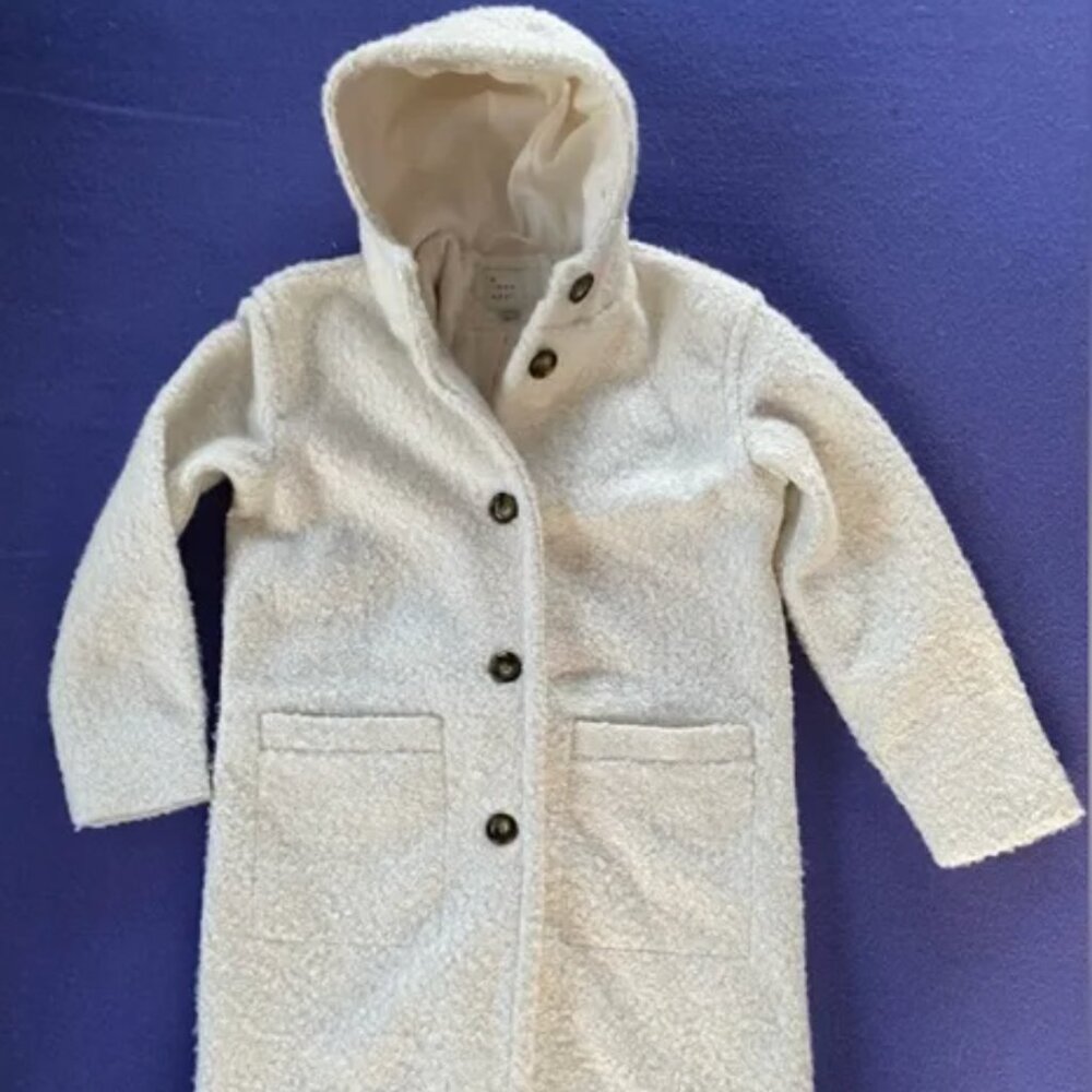 White/Cream Shearling Oversized Coat - Perfect for Fall/Winter!